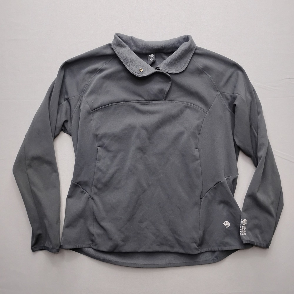 Mountain Hardwear Womens XL Gray Fleece Lined Pullover Jacket OL8697